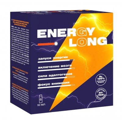 Натуральный энергетик Energy Long, 6 флаконов по 50 мл