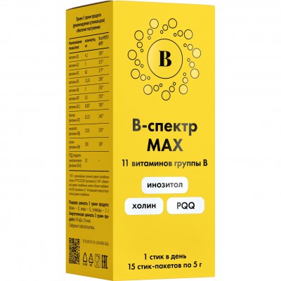 В-спектр MAX, 15 стик-пакетов по 5 г В-спектр MAX, 15 стик-пакетов по 5 г